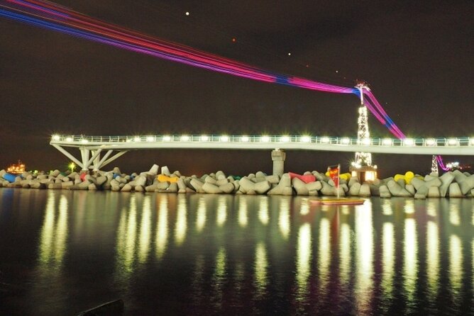 Busan Private Night Tour - City Lights & Food - The yacht ride beneath Diamond Bridge