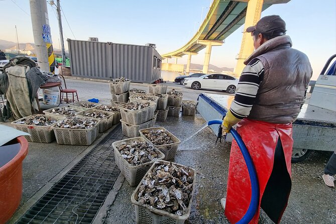 Busan Seafood Tour : Oyster village Tour with Oyster cuisines - Walking through the oyster village