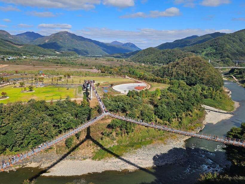 From Seoul: DMZ 2nd Tunnel & Y Shaped Suspension Bridge Tour - Cheorwon Peace Observatory and the view toward the North