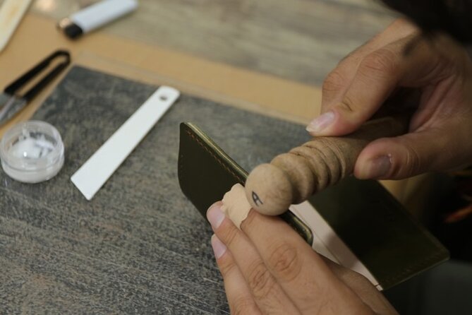 Leather Products Workshop in Seoul - Adding initials and making a useful gift